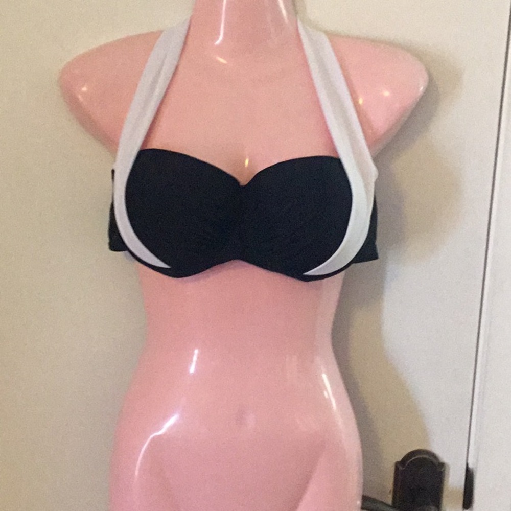 Two way swim top XL(fits like a med) black/white